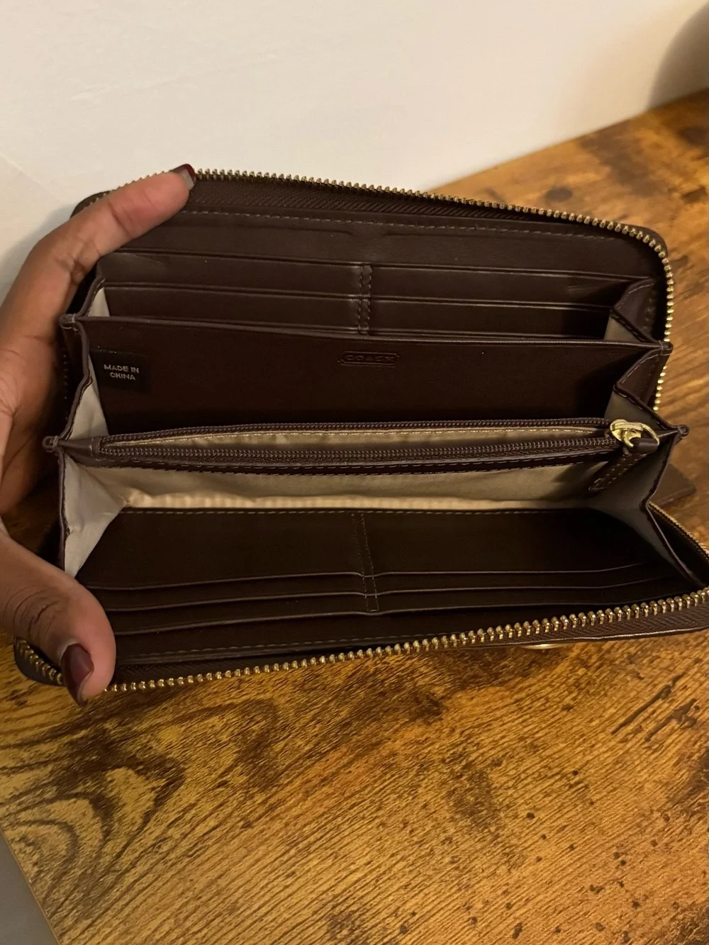 Vintage Coach Heritage Signature Stripe Zip Around Wallet